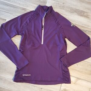 Sunice Women's Purple Half Zip Light 6 Layers Golf Pullover Jacket Logo Medium